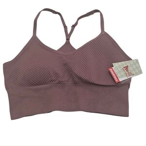Pro-Fit Sportswear Seamless Sports Bra Large Mauve Purple Moisture Wicking NWT